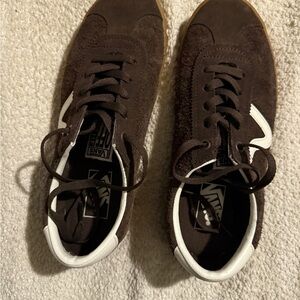 Vans Dark Brown and White Sneakers 7.5 men’s 9womens